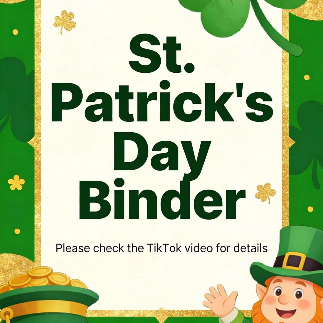 St. Patrick's Day binder